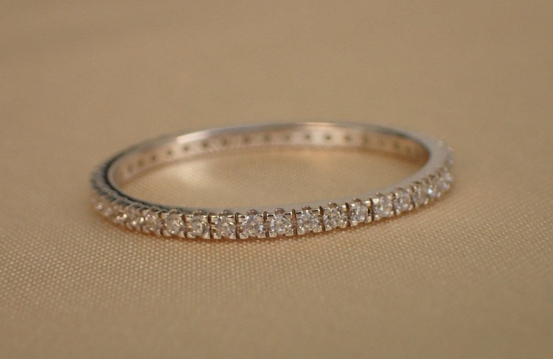 1.5mm Full Eternity Wedding Band/ Super Value Micro Pave Setting/ Quality Diamond Wedding Band/ 14k, 18k Thin Wedding Band