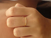5 Diamonds Ring, 1mm 14K Gold Stacking Ring, April Birthstone, Thin Diamond Ring with 5 Diamonds