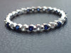 Alternating Diamonds and Blue Sapphires Single Prong Band, 14K White Gold Full Eternity Band, Ready to Ship - Fast Shipping