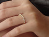 3/4 Eternity Single Prong Diamond Band, 2.2mm Single Prong Ring, 14k Solid Gold Floating Bubble Prong Diamond Wedding Band