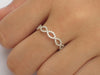 Diamond Infinity Ring, Infinity Wedding Band, Micro Pave Infinity Twist Ring, Solid Gold Full Eternity Band
