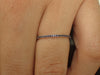 Micro Pave Eternity Blue Sapphire Band, Thin Dainty Band, Full Eternity Ring, 14K White Gold, Ready to Ship - Fast Shipping