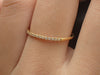 Micro Pave Diamond Wedding Band, 14k Yellow Gold Half Eternity Ring, Stackable Diamond Ring, Dainty Thin Band, Ready to Ship