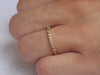 2mm White Sapphire Wedding Band, Bezel Set Ring with Milgrain, 10k Yellow Gold Half Eternity Band, Ready to Ship - Fast Shipping