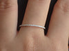 Micro Pave Eternity Diamond Wedding Band, Thin Dainty Band, 14k White Gold 3/4 Eternity Ring, Delicate Pave Ring, Ready to Ship