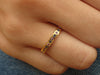 Blue and Pink Sapphire Ring, Dainty Stack Ring, Bezel Set Ring, Full Eternity Ring, 14k Solid Gold, September Ring 1.5mm