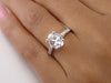 1.50ct Oval Cut Forever One Moissanite Engagement Ring, 14k Solid Gold with VS E-F Diamonds Wedding Ring 6x8mm