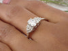 6x4mm Forever One Moissanite Engagement Ring, 14k Solid Gold Cluster Diamond Ring, Fine Moissanite Ring 0.50ct