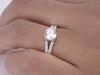 6mm Forever One Moissanite Engagement Ring, 14k Solid Gold Pave VS E-F Diamond Claw Setting Wedding Band 0.75ct