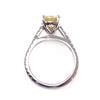 6x6mm Cushion Cut Yellow Sapphire Engagement Ring, VS E-F Diamonds Anniversary Ring in 14k Solid Gold 1.1ct