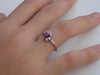 7x5mm Pear Cut Ruby Engagement Ring, VS E-F Diamond Cluster Wedding Ring in 14k Solid Gold, July Birthstone Ring 0.75ct