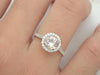 6mm Peach Morganite Engagement Ring, 14k Solid Gold Diamonds Halo Anniversary Ring, 0.84ct Round Cut Wedding Ring