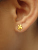 Four Leaf Clover Earrings, Clover Stud Earrings, 14k Solid Gold Dainty Earrings, Tiny Clover Earrings, Good Luck Earrings