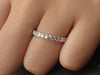 2.2mm Diamond Wedding Band, Half Eternity Band with 18k Solid Gold, U-Prong Setting Band, Delicate Stackable Band