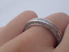 Three Sided Micro Pave Diamond Wedding Band, Full Eternity Stacking Band in 14k Solid Gold, VS E-F Diamond Band