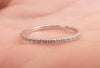 Moissanite Half Eternity Platinum Band - PT950 Stackable Moissanite Ring - Stacking Wedding Band - Delicate Pave Ring