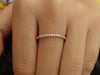 1.5mm Half Eternity Wedding Band, Super Value- Micro Pave Setting, Quality Diamond Wedding Band, Solid Gold Thin Dainty Band