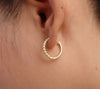 Beaded Hoop Earrings Gift for Her, 14k Gold Mini Hoop Earring, Lightweight and Comfortable Hoop Bead Earrings