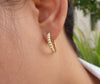 Beaded Hoop Earrings Gift for Her, 14k Gold Mini Hoop Earring, Lightweight and Comfortable Hoop Bead Earrings
