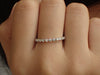 1.8mm Single Prong Moissanite Wedding Band, Solid Gold 3/4 Eternity Band, Delicate Stackable Band, Platinum 950 Band