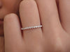 1.5mm Single Prong Moissanite Wedding Band, Solid Gold Half Eternity Floating Band, Delicate Moissanite Stackable Band