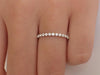 1.5mm Single Prong Moissanite Wedding Band, 14k Solid Gold Half Eternity Band, Delicate Stacking Band, Floating Bubble Band