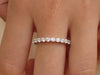 2.3mm Shared Prong Full Eternity Band, Diamond Wedding Band, 14K Solid Gold Common Prong Band, Delicate Bubble Band