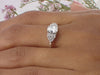 6x4mm Forever One Moissanite Engagement Ring, 14k Solid Gold Cluster Diamond Ring, Fine Moissanite Ring 0.50ct