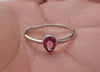 7x5mm Bezel Set Pink Sapphire Engagement Ring, 0.75ct Pear Cut Wedding Ring in 14k Solid Gold, Sapphire Anniversary Ring