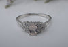 6x4mm Light Pink Morganite Engagement Ring, 14k Solid Gold Cluster Diamonds Anniversary Ring, 0.50ct Oval Cut Wedding Ring
