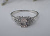 6x4mm Light Pink Morganite Engagement Ring, 14k Solid Gold Cluster Diamonds Anniversary Ring, 0.50ct Oval Cut Wedding Ring
