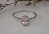 6x4mm Morganite Engagement Ring, 14k Solid Gold Diamonds Halo Anniversary Ring, 0.50ct Oval  Cut Wedding Ring