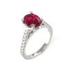 8x6mm Natural Ruby Engagement Ring, 14k Solid Gold Diamonds Anniversary Ring, 1.50ct Oval Cut Wedding Ring