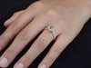7x5mm Pear Cut Tsavorite Engagement Ring, Diamond Halo Cathedral Set Engagement Ring, 14k Solid Gold Anniversary Ring