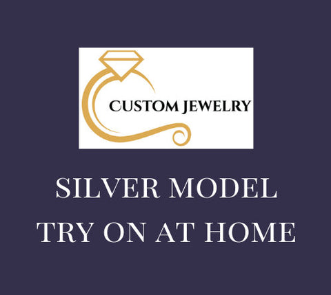 Silver Model Try On at Home Ring with CZ Stones - Wedding Band, Engagement Ring, Semi-Mount Ring, Custom Design Ring