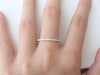 Marquise Shape Diamond Wedding Band, Half Eternity band in Solid Gold, Dainty Stackable Art Deco Band, Platinum 950 Band
