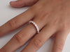 2.0mm Shared Prong Ring, Half Eternity Diamond Wedding Band, 14k Solid Gold Shared Prong Ring, Delicate Stackable Band