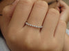 1.8mm Single Prong Moissanite Wedding Band, Solid Gold 3/4 Eternity Band, Delicate Stackable Band, Platinum 950 Band
